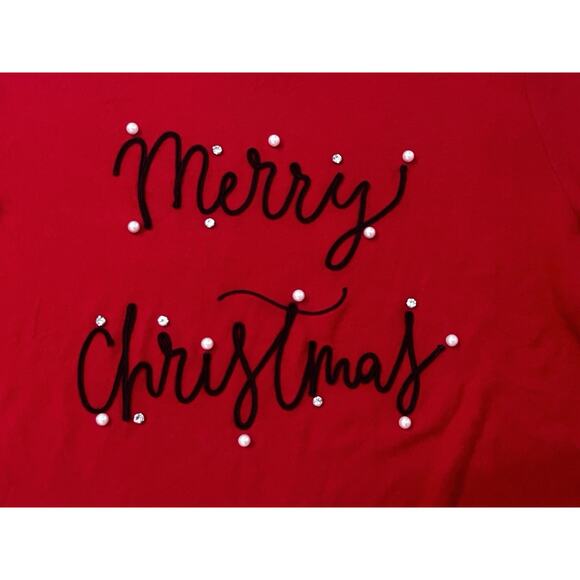 Merry Christmas Angora 3D Ugly Christmas Lightweight Sweater Size Large Holidays - Picture 3 of 9